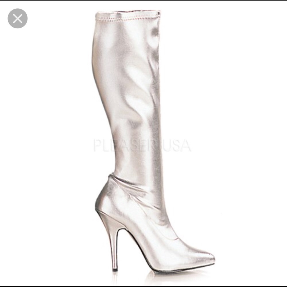 Pleaser High Heel Silver Boots